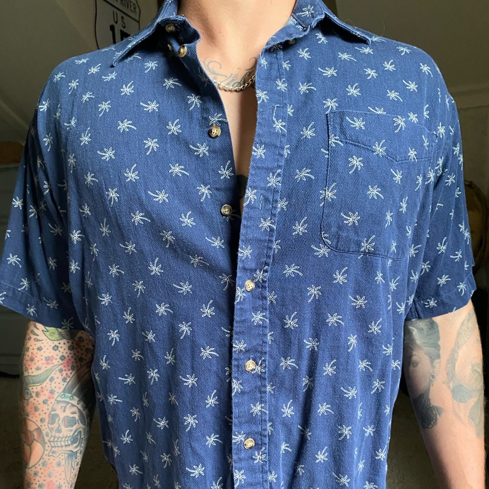 Natural Issue Palm Tree Button Up Shirt